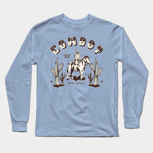 Cow boy north america Long Sleeve T-Shirt by EchoChicTees